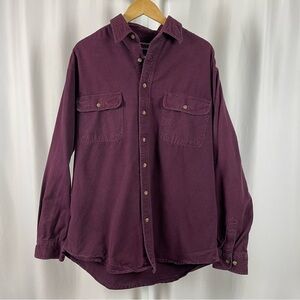 Williams Bay Large Tall Red Flannel Shacket Sweater Jacket Button Up Shirt Chore